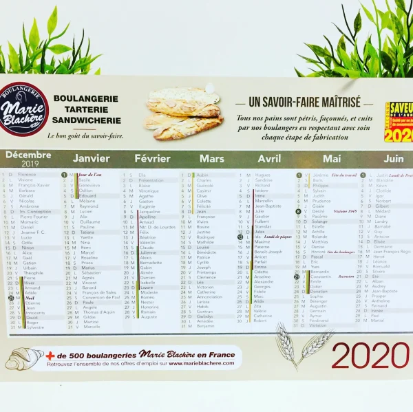calendrier marie blachere