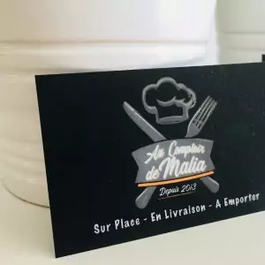 Carte de visite vernis sélective 3D finitions soft touch