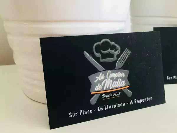 Carte de visite vernis sélective 3D finitions soft touch
