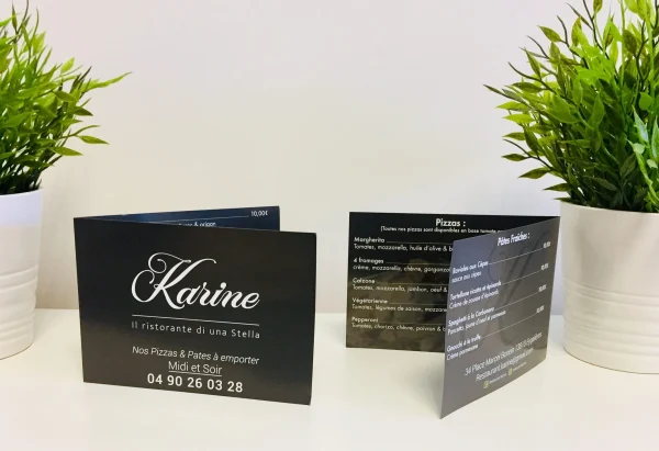 dépliants 2 volets pour restaurant