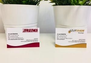 cartes de visite vernis 3d Recto verso