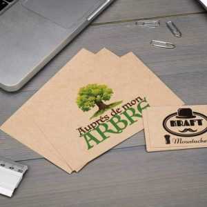 Cartes de visite écologiques sur papier kraft