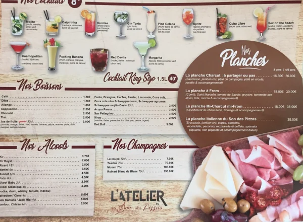 Imprimerie Vedène calendriers Menu