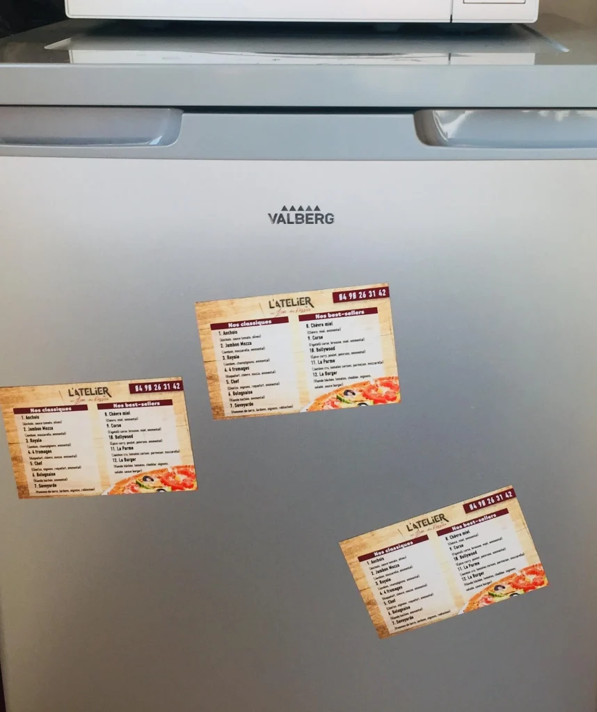 Imprimerie Magnets personnalisés pour pizzeriaVedène calendriers