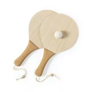 Jeu de raquettes de plage personnalisé en liège