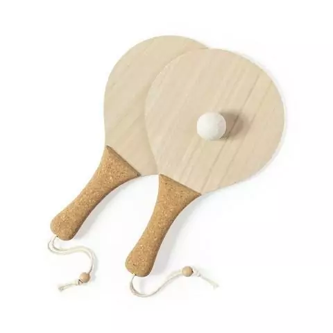 Jeu de raquettes de plage personnalisé en liège