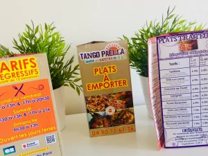 dépliants plats emporter