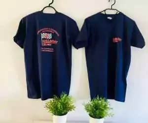 tshirt bio marquage coeur et dos bleu