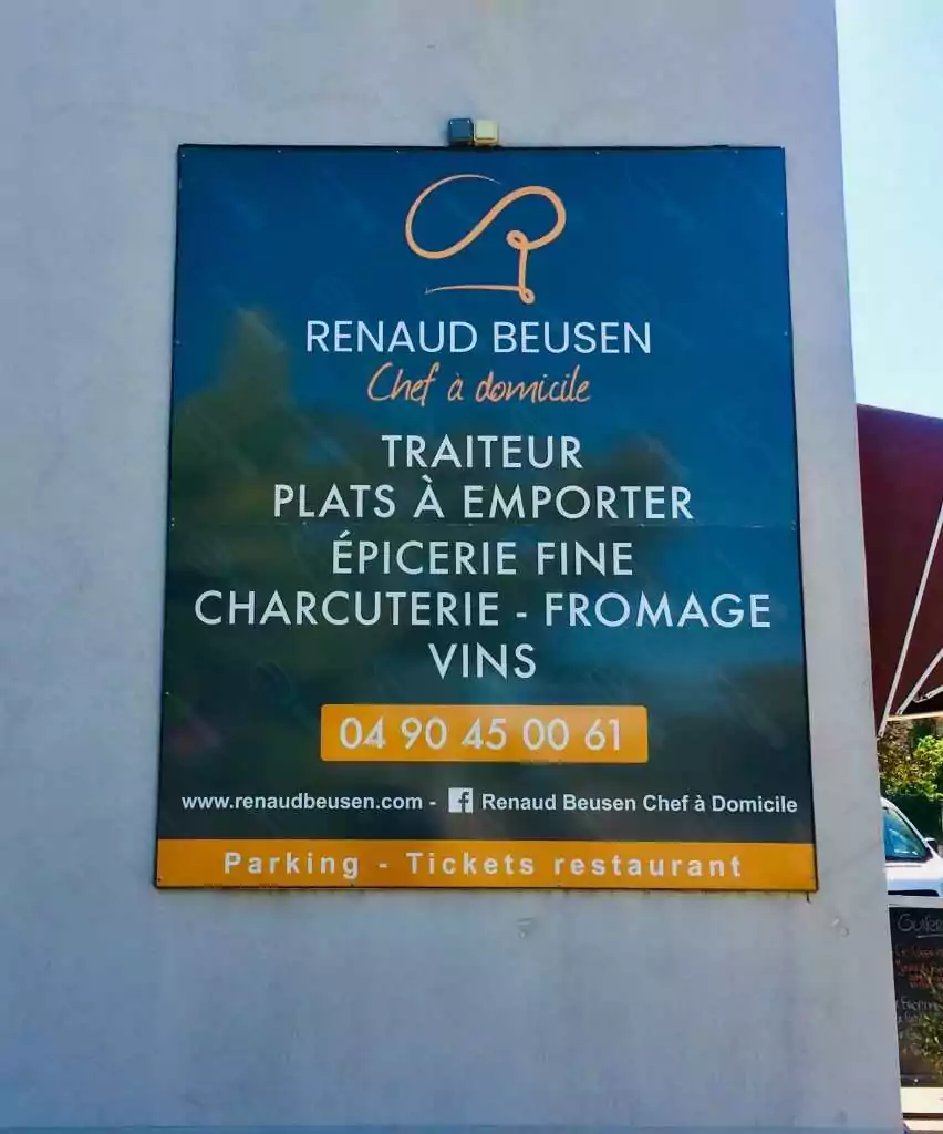 Panneau pour traiteur