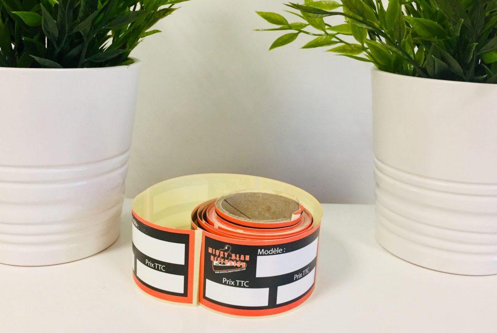 Etiquettes de prix magasin