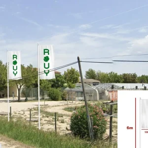 drapeau et mat bord de route