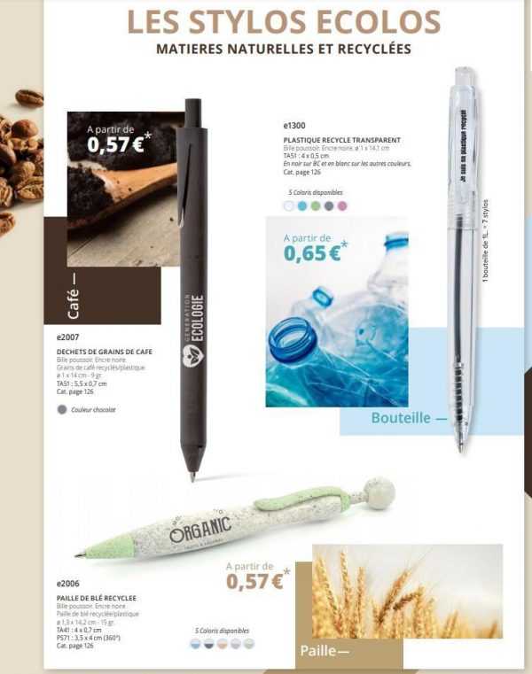stylos ecolos Stylo recyclé personnalisé