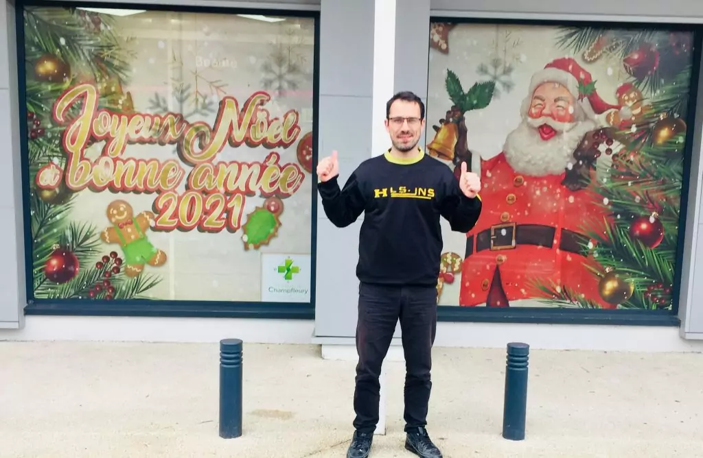 decoration de vitrine de noel adhésifs