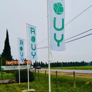 drapeau et mat bord de route pepiniere