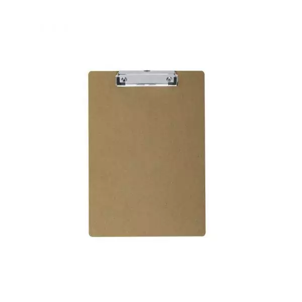 Porte bloc MDF au format A4. Avec clip robuste et un revêtement d'angle pour éviter d'endommager les documents. MDF