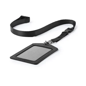 tour de cou avec badge publicitaire cuir