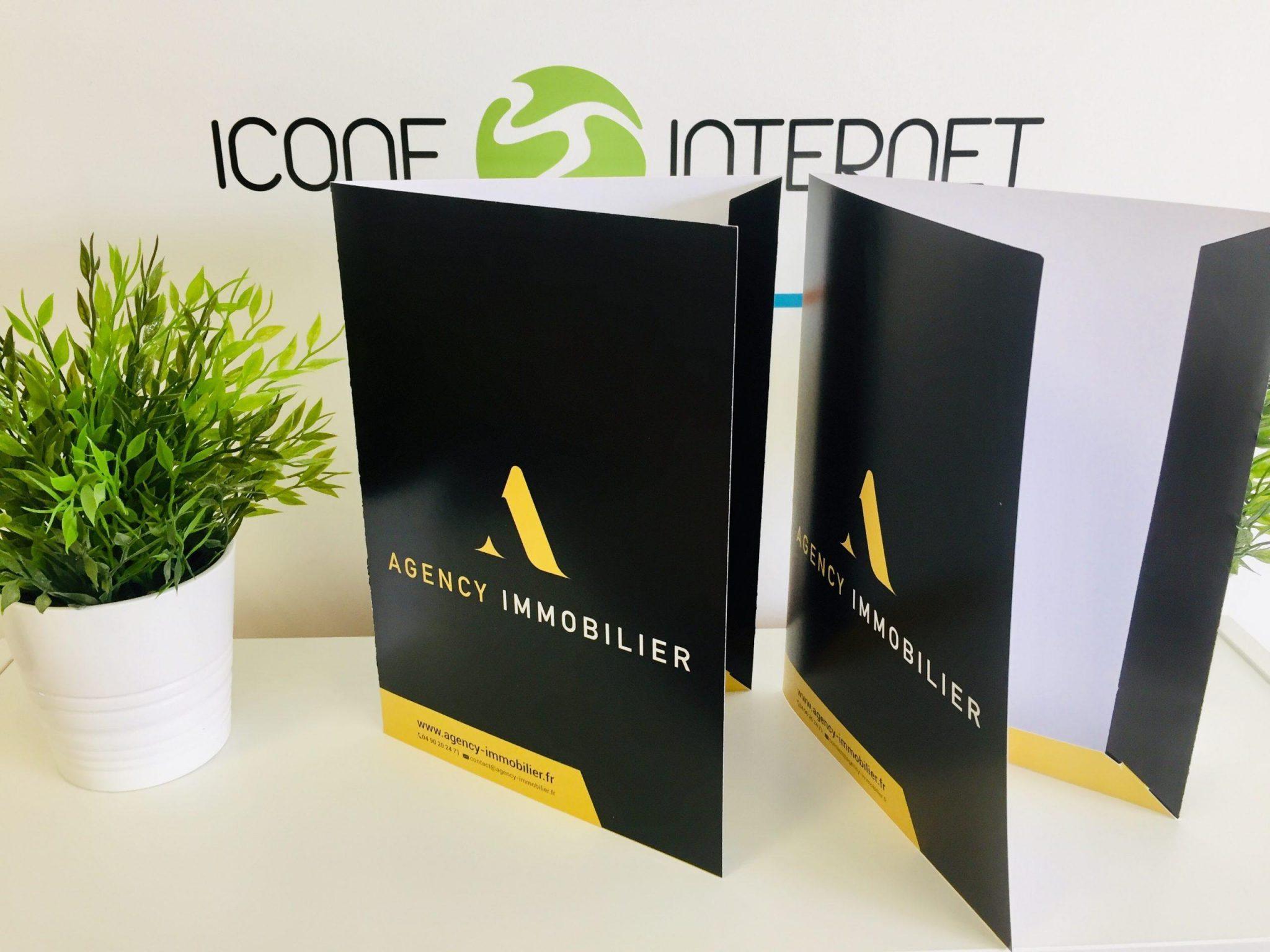 Pochettes à rabat agence immobilière , enseignes, imprimerie