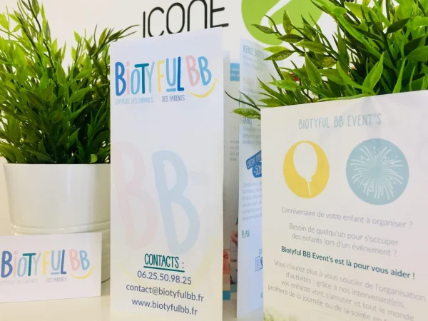 Cartes de visite et flyers pochettes rabats service