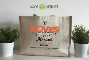 Sac en toile de jute personnalisé