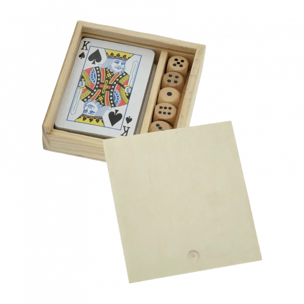Coffret 54 cartes + 5 dés personnalisé