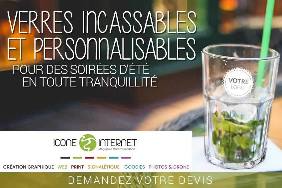 verre incassable personnalise publicitaire