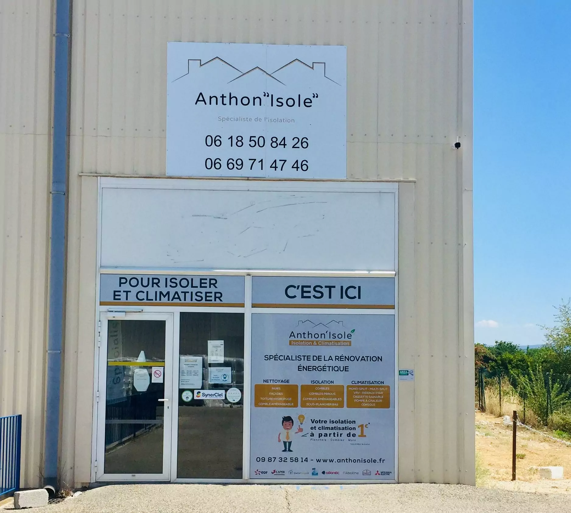 Panneau alu dibon adhesif vitrine carpentras