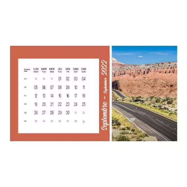Calendrier voyage personnalisé