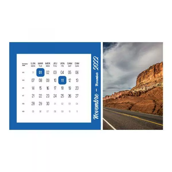 Calendrier voyage personnalisé