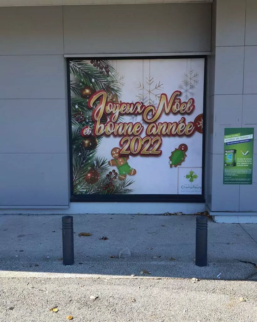 Décoration vitrine père noel