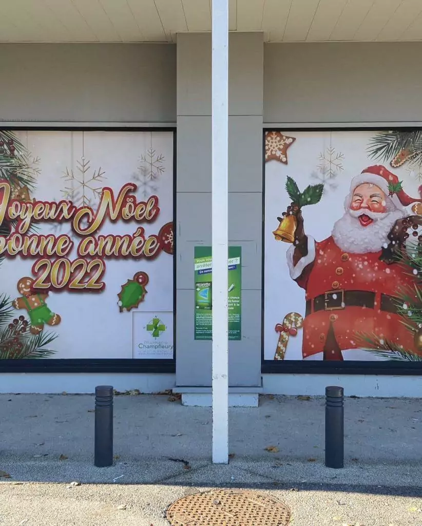 Décoration vitrine père noel