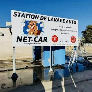 panneau enseigne station de lavage