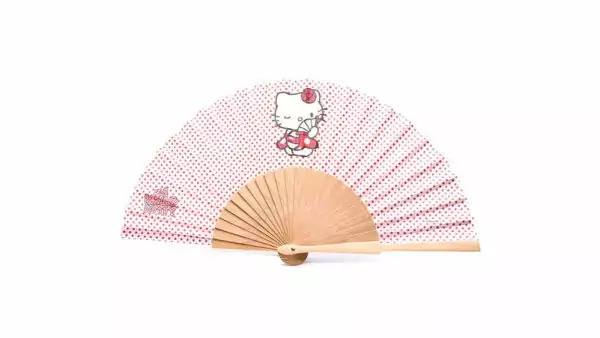 Éventail personnalisé HelloKitty orange