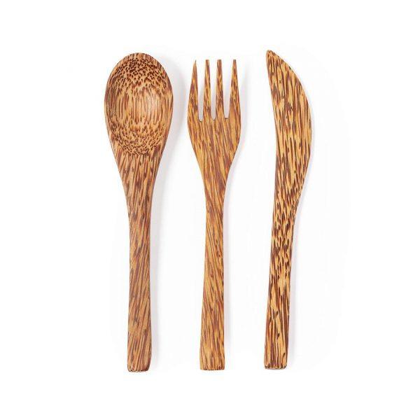 Set couvert en bois orange