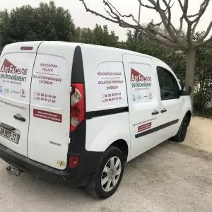Flocage fourgon artisan batiment ITE