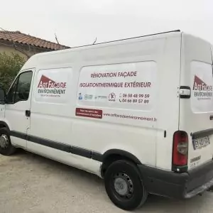 Flocage fourgon artisan batiment ITE