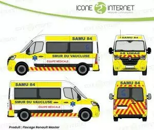 flocage samu ambulance covering marquage