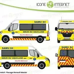 flocage samu ambulance covering marquage