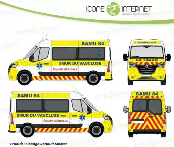 flocage samu ambulance covering marquage