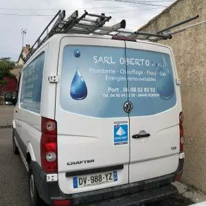 flocage camion plombier cliamtisaion
