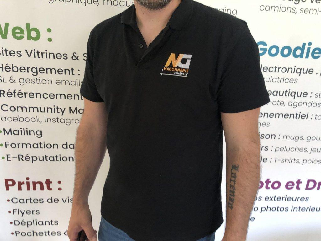 flocage tshirt entreprise maconnerie
