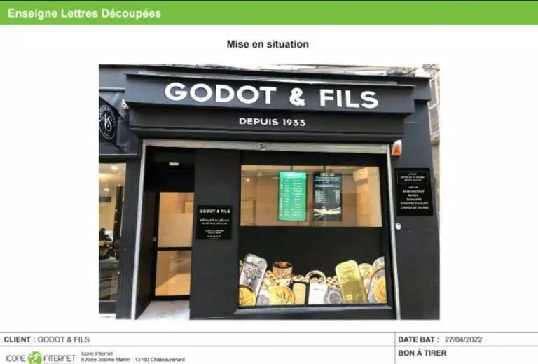 projet enseigne lettres decoupées