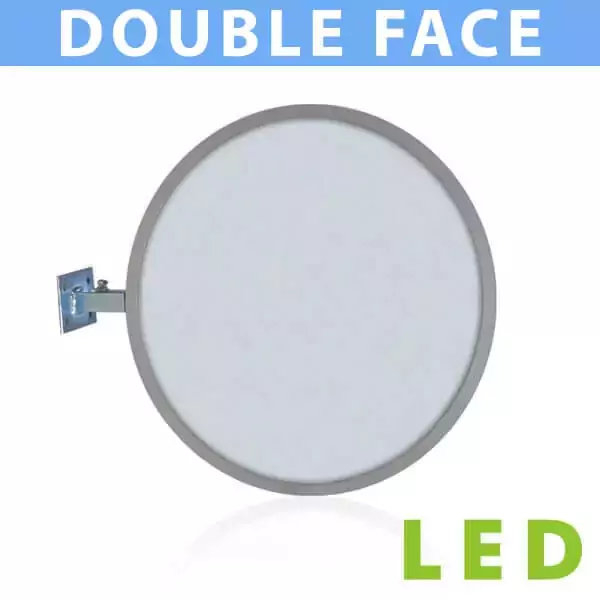 caisson enseigne drapeau double face rond