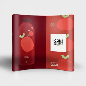 led display mur d'image droit stand plv courbé
