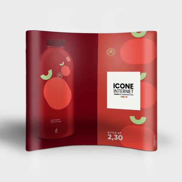 led display mur d'image droit stand plv courbé