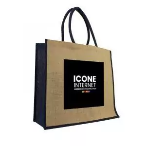 Sac en toile de jute coloré Honolulu