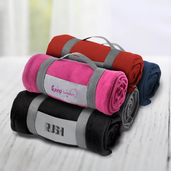 plaid couelur rouge personnalise publicitaire
