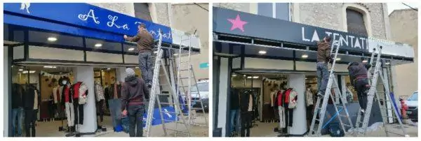Enseigne caisson lumineux pret a porter