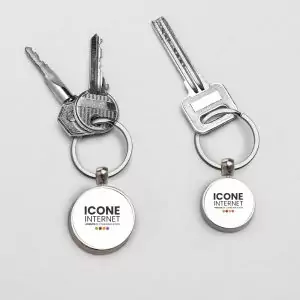 Porte-clés luxes ronds personnalisé et publicitaire