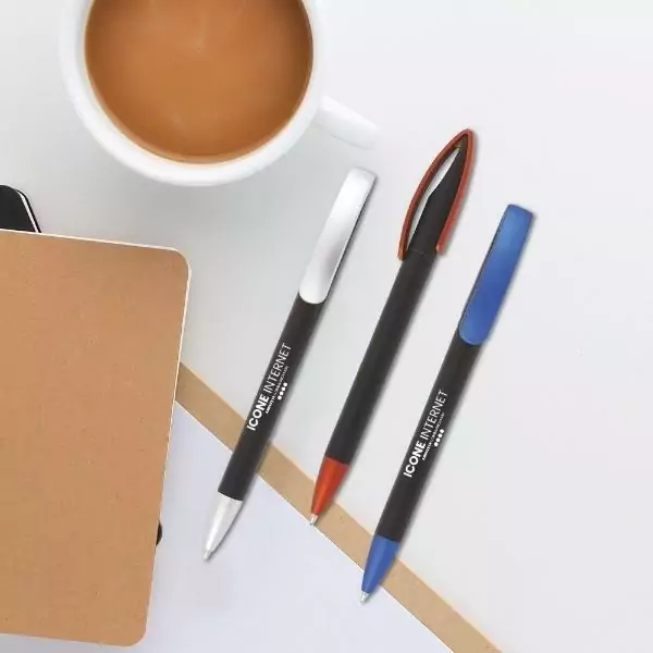 Stylo noir avec couleurs personnalisé et publicitaire