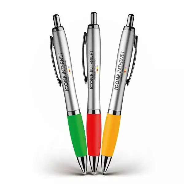 Stylos avec grip personnalisé et publicitaire